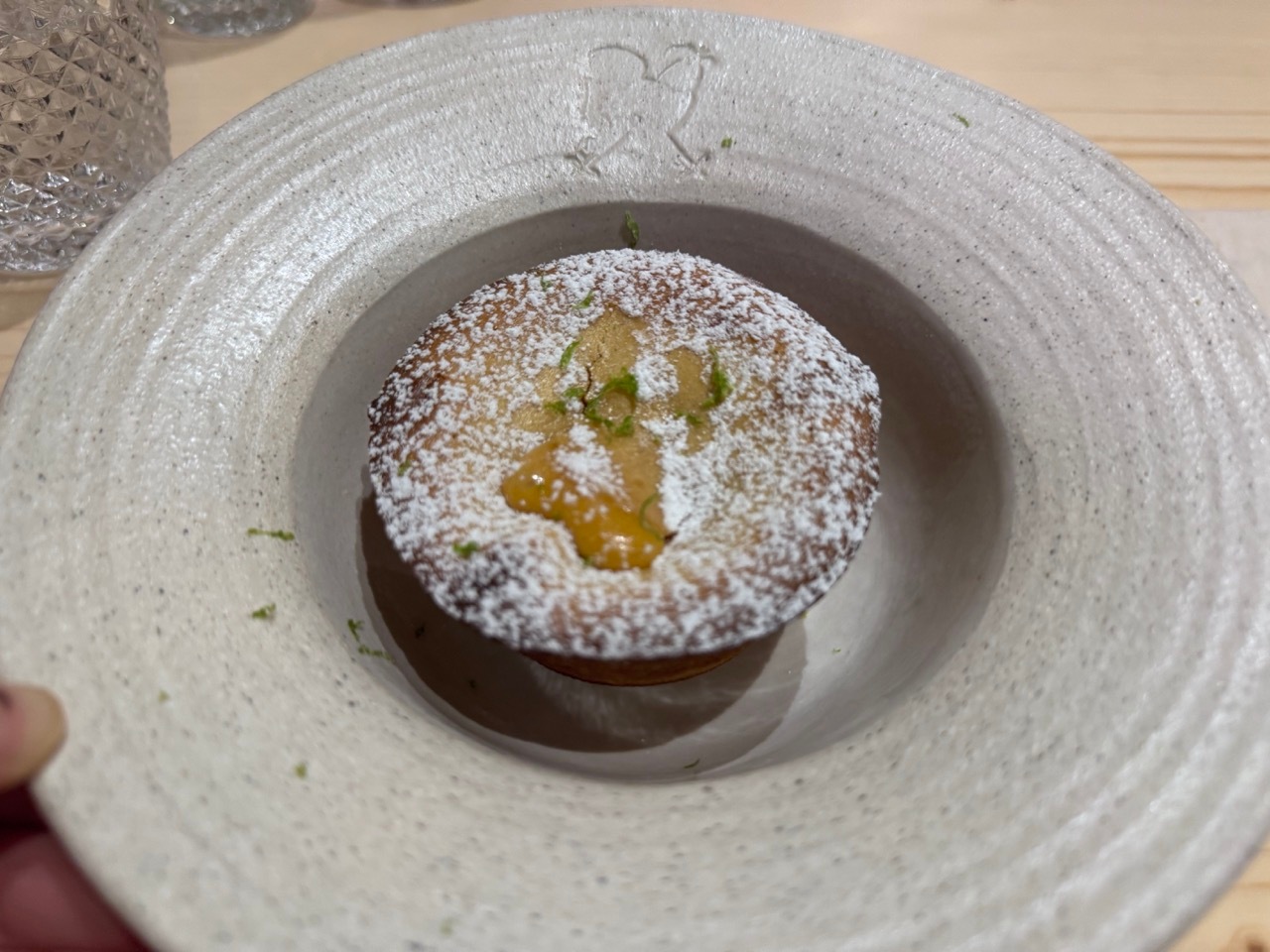 El coulant de Tarta de Santiago del Pampín Bar. / M.M.
