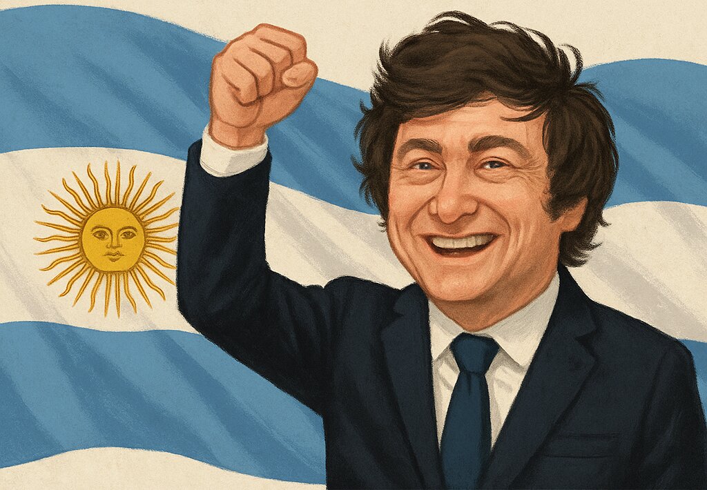 Caricatura de Javier Milei. / Mundiario