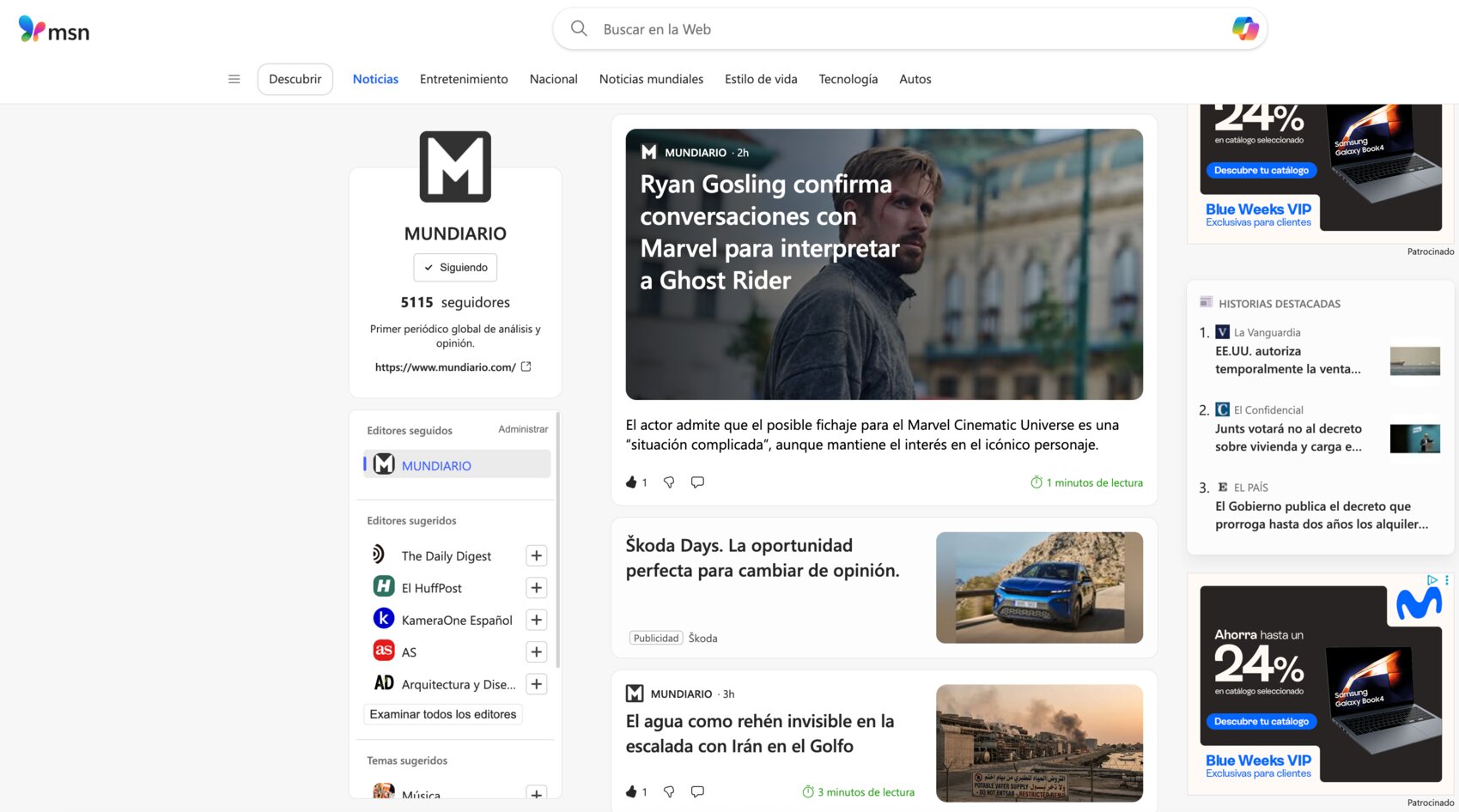 MUNDIARIO en MSN News el 21 de marzo de 2026. / MSN News